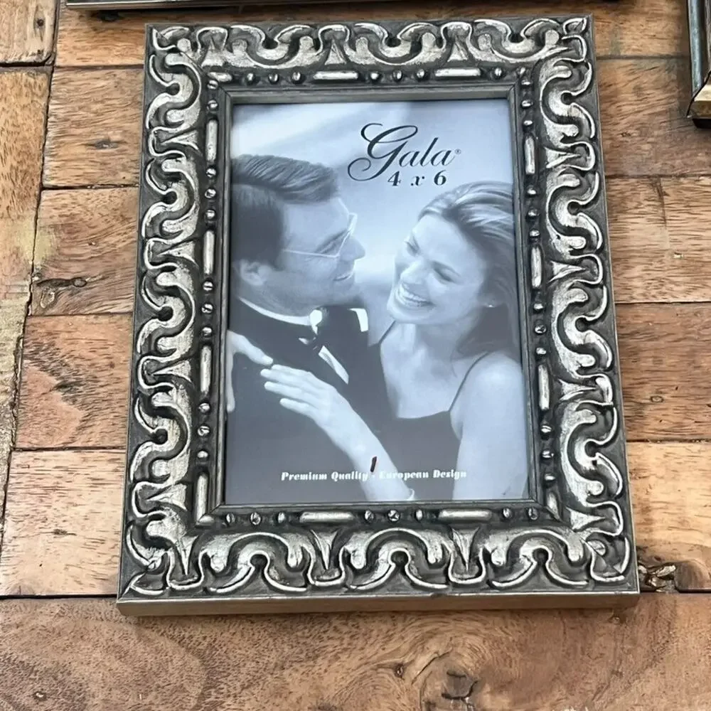 Ornate Pewter Picture Frames Set Of 3 Different Sizes